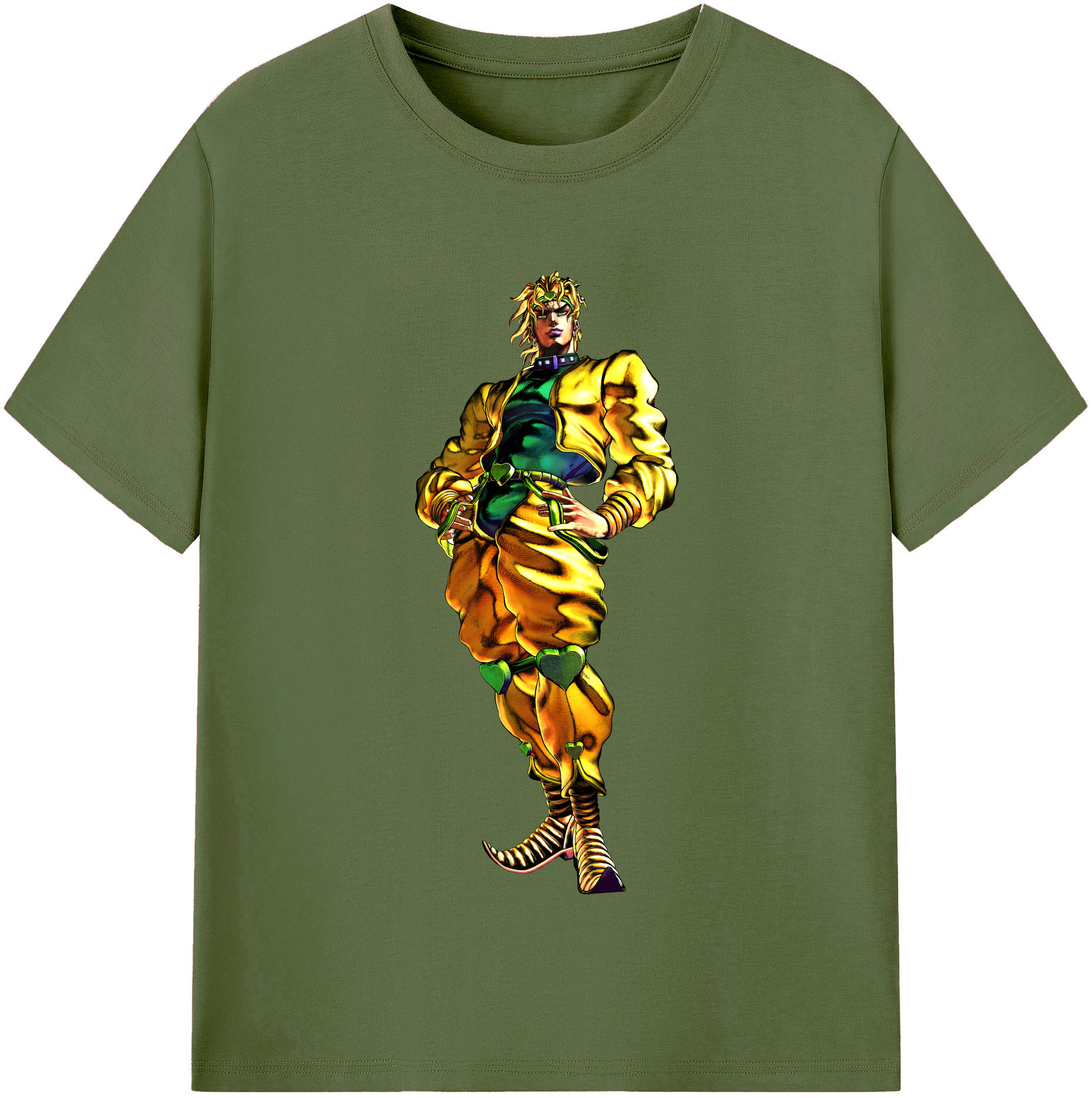 （画像用） ジョジョの奇妙な冒険 ディオ?ブランドー JoJo's Bizarre Adventure Dio Brando 綿100％半袖Tシャツ（フロントプリント）